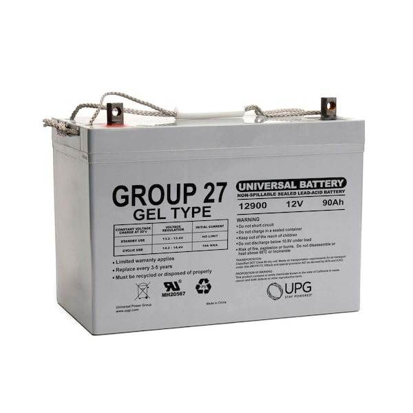 Upg Sealed Lead Acid Battery, 12 V, 90Ah, UB27, Z1 Z Post Terminal, GEL, Group 27 Type D5873 - main